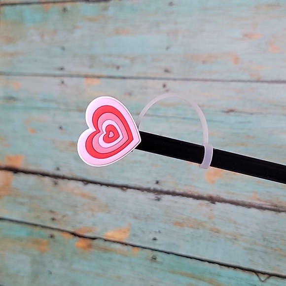 Valentine Heart Straw Topper - Picture 4 of 5